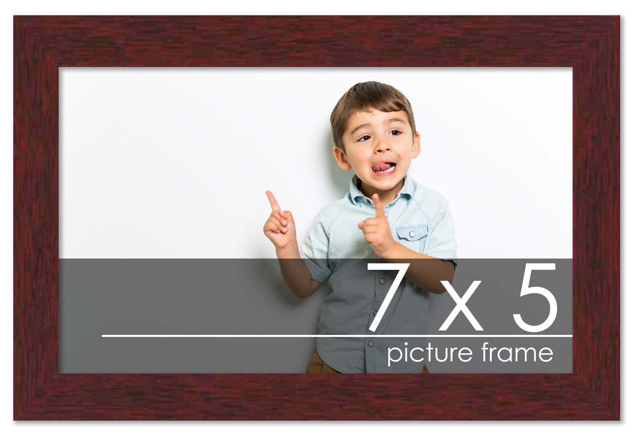 7x5 Solid Wood Picture Frame with UV-Resistant Acrylic & Acid-Free Backing, Available in 6 Finishes: Matte Black, Matte White, Metallic Bronze, Silver, Natural Wood Grain & Mahogany